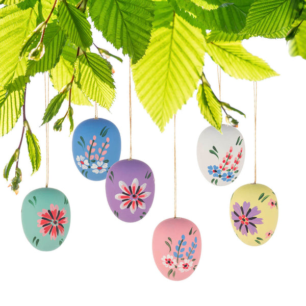 Wooden Ornament Easter Eggs Pastel - Where The Sidewalk Ends Toy Shop