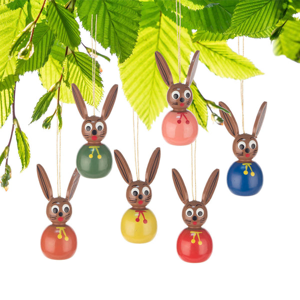 Wooden Rabbit Ornaments - Where The Sidewalk Ends Toy Shop