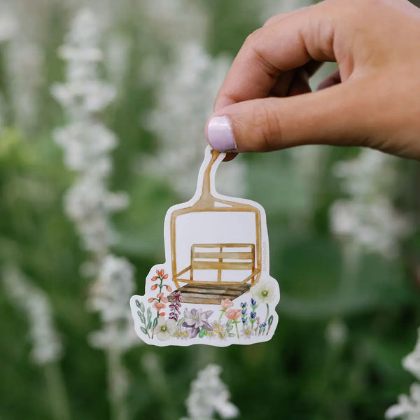 Wildflower Ski Chairlift Sticker - Where The Sidewalk Ends Toy Shop