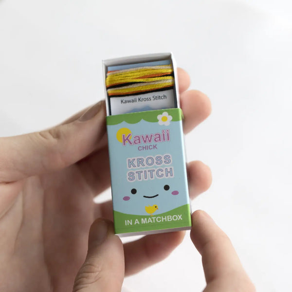 Kawaii Chick Mini Cross Stitch Kit in A Matchbox - Where The Sidewalk Ends Toy Shop