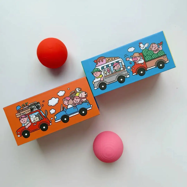 B Is For Ball® - 2-Ball Set in “Beep Beep” Car Toy Box - Where The Sidewalk Ends Toy Shop