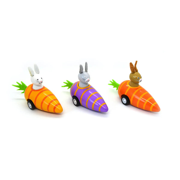 Pull Back Bunny in Carrot - Where The Sidewalk Ends Toy Shop