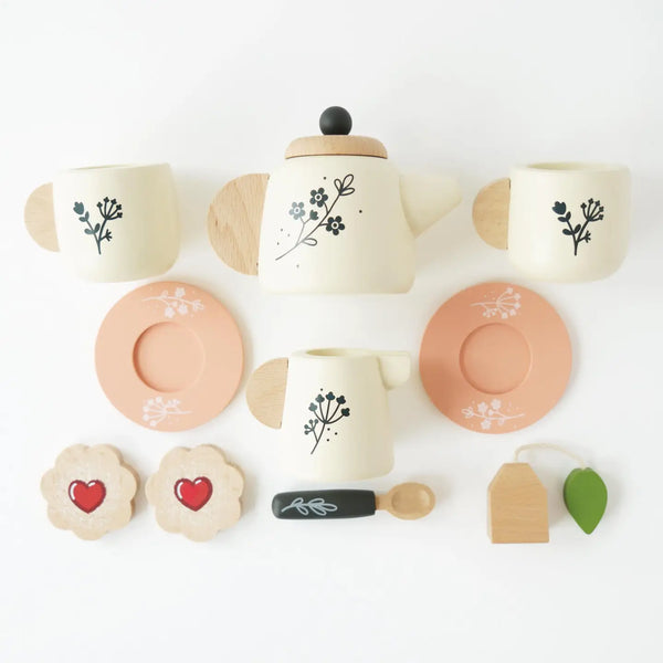 Eco-Friendly Wooden Tea Set & Tray - Where The Sidewalk Ends Toy Shop