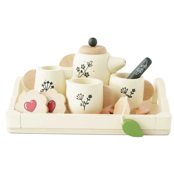 Eco-Friendly Wooden Tea Set & Tray - Where The Sidewalk Ends Toy Shop