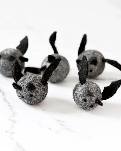 Felt Bats Loose Parts - 5 Bats - Where The Sidewalk Ends Toy Shop