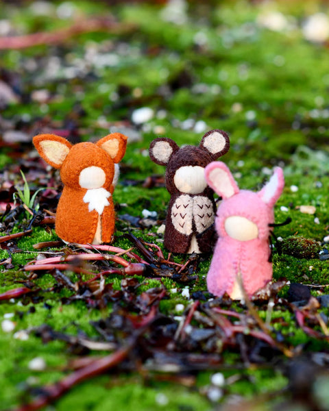 Woodlands Peg Dolls Set - Bear, Rabbit and Fox - Where The Sidewalk Ends Toy Shop