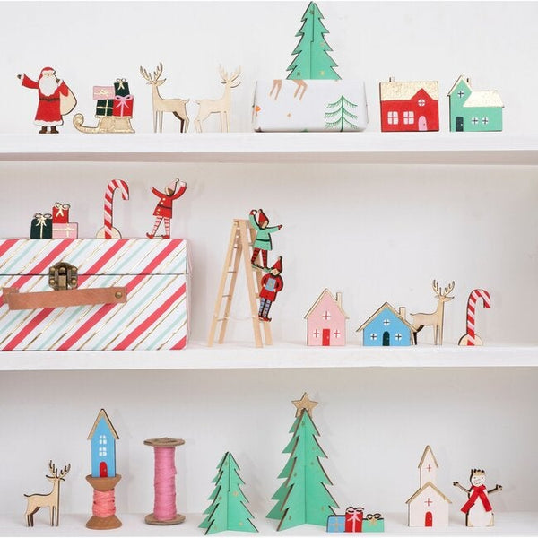 Festive Village Wooden Advent Calendar - Where The Sidewalk Ends Toy Shop