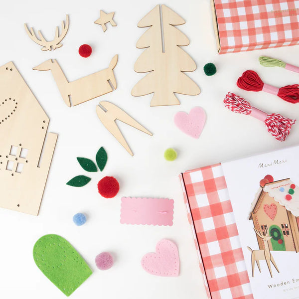 Wooden Embroidery Gingerbread House Kit - Where The Sidewalk Ends Toy Shop