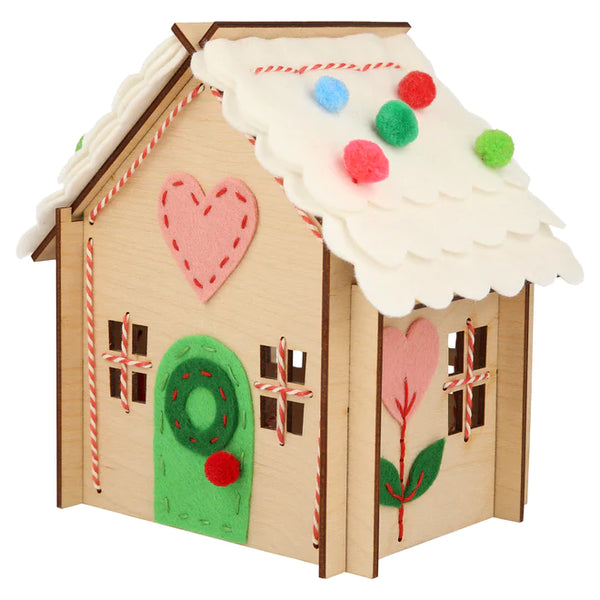 Wooden Embroidery Gingerbread House Kit - Where The Sidewalk Ends Toy Shop