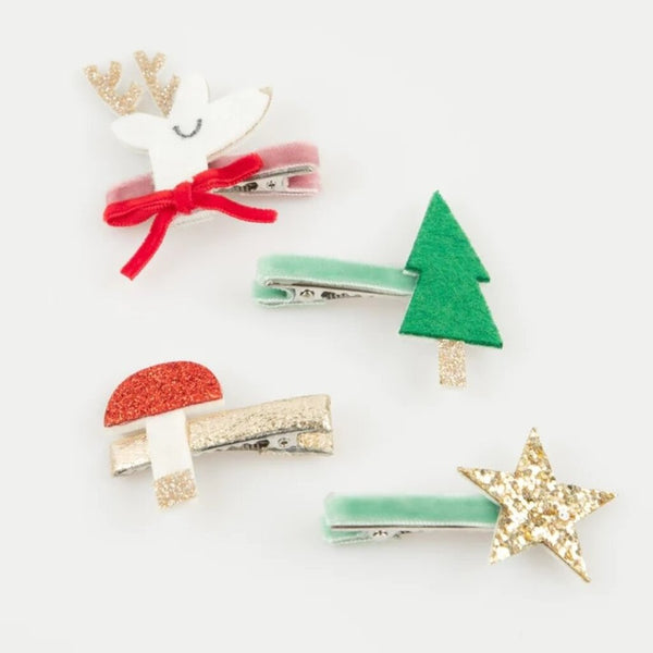 Christmas Icon Hair Clips (x 8) - Where The Sidewalk Ends Toy Shop
