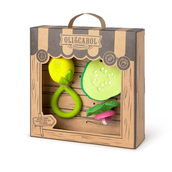 OLI&CAROL Newborn Gift Set - Lemon Rattle - Where The Sidewalk Ends Toy Shop