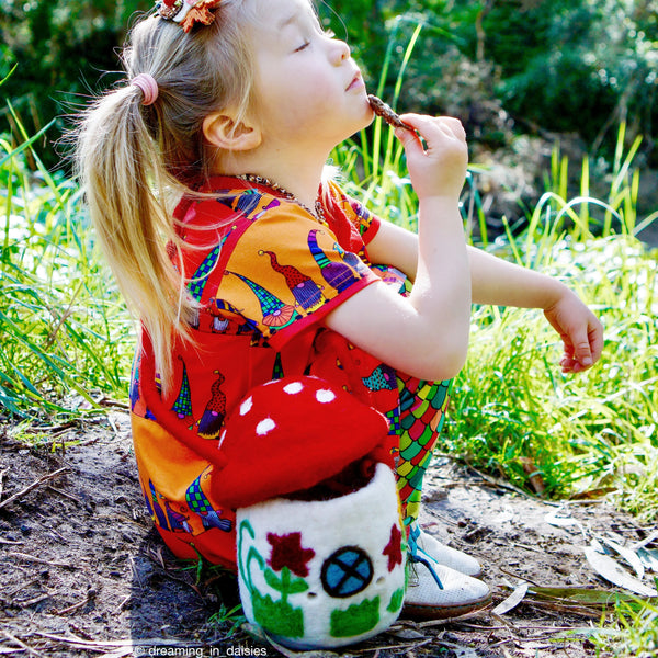 Felt Mushroom Toadstool Bag - Where The Sidewalk Ends Toy Shop