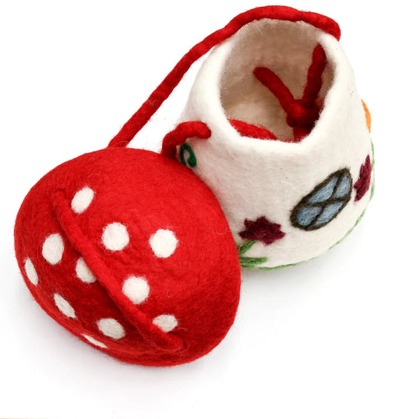 Felt Mushroom Toadstool Bag - Where The Sidewalk Ends Toy Shop
