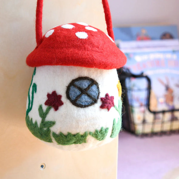 Felt Mushroom Toadstool Bag - Where The Sidewalk Ends Toy Shop