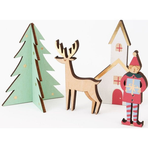 Festive Village Wooden Advent Calendar - Where The Sidewalk Ends Toy Shop
