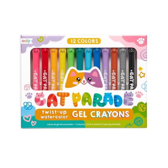 Cat Parade Gel Crayons - Set of 12 - Where The Sidewalk Ends Toy Shop