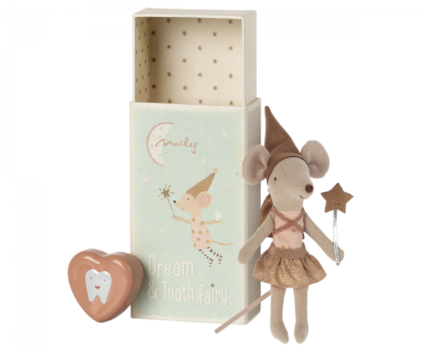 Tooth Fairy Mouse in Matchbox - Rose - Where The Sidewalk Ends Toy Shop
