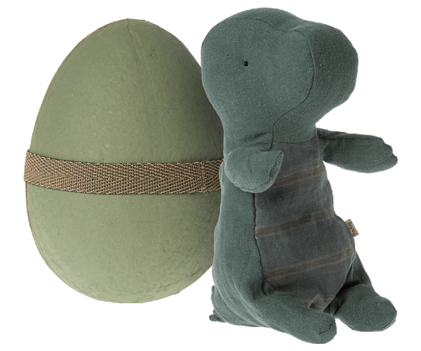 Gantosaurus in egg, Small - Dark petrol - Where The Sidewalk Ends Toy Shop