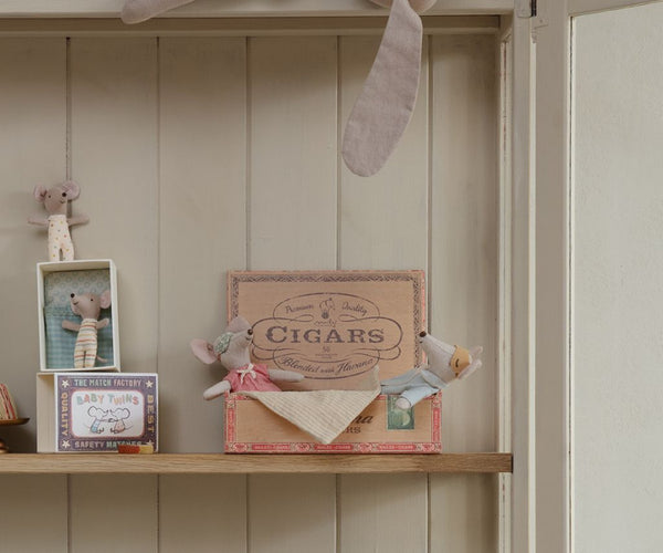 Mum and Dad Mice in Cigarbox - Where The Sidewalk Ends Toy Shop