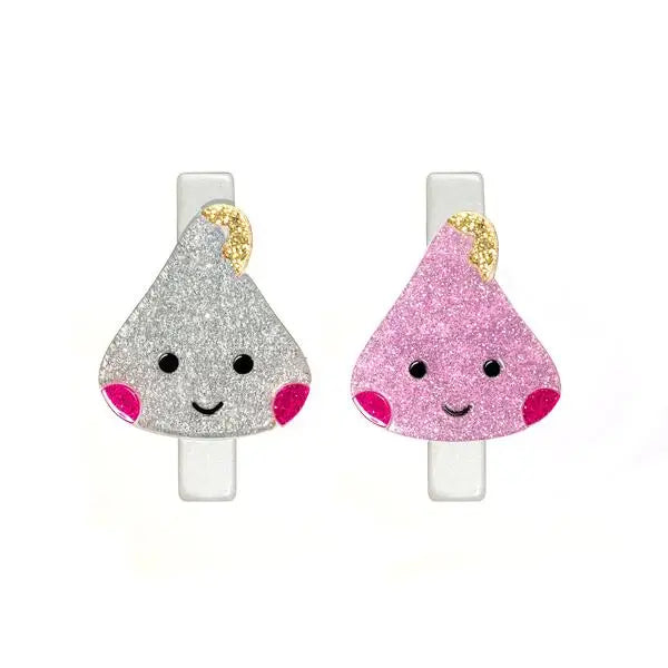 Chocolate Drop Silver/ Glitter Lt pink Alligator Clip - Where The Sidewalk Ends Toy Shop