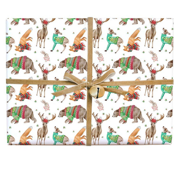 Forest Friends Christmas Gift Wrap Roll - Where The Sidewalk Ends Toy Shop