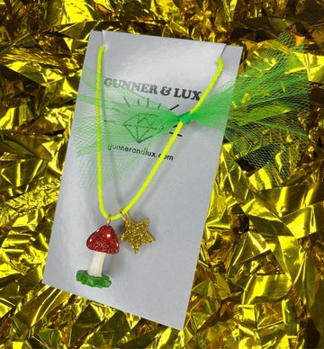 Glitter Mushroom Necklace - Where The Sidewalk Ends Toy Shop