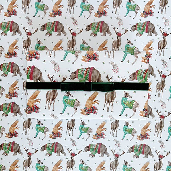 Forest Friends Christmas Gift Wrap Roll - Where The Sidewalk Ends Toy Shop