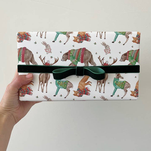 Forest Friends Christmas Gift Wrap Roll - Where The Sidewalk Ends Toy Shop