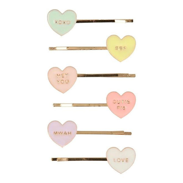 Love Hearts Enamel Hair Slides - Where The Sidewalk Ends Toy Shop