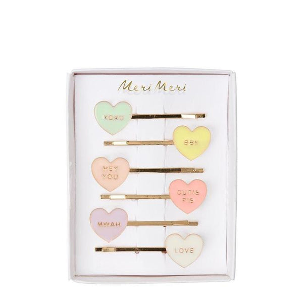 Love Hearts Enamel Hair Slides - Where The Sidewalk Ends Toy Shop