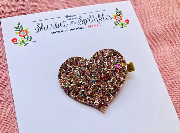 Glitter Heart Hair Clip - Where The Sidewalk Ends Toy Shop
