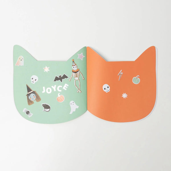 Halloween Cat Sticker Sketch Book - Where The Sidewalk Ends Toy Shop