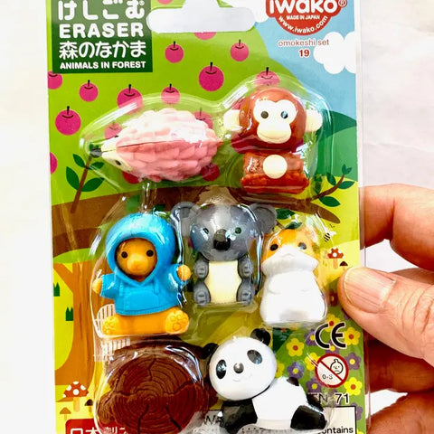 Iwako Kawaii Animal Eraser Card - Where The Sidewalk Ends Toy Shop