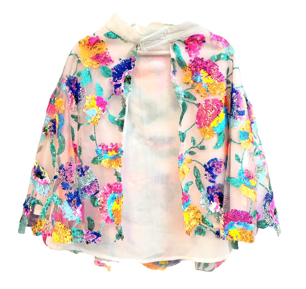 Paradise Short Cape with Sequins - Where The Sidewalk Ends Toy Shop