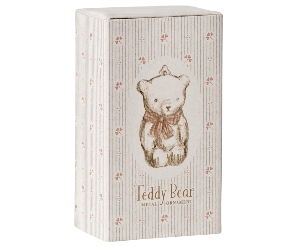 Metal ornament, Teddy Bear - Off white/Rose Metal ornament, Teddy Bear - Off white/Rose