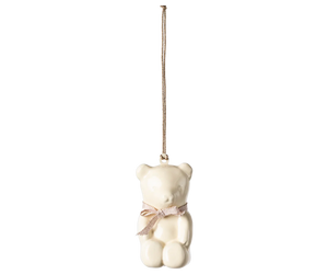 Metal ornament, Teddy Bear - Off white/Rose