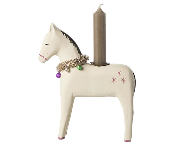 Wooden candle holder, Large horse