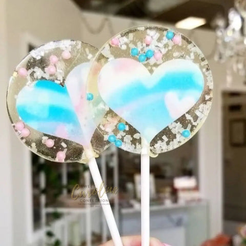 Rainbow Heart Lollipops, Cotton Candy Flavor - Where The Sidewalk Ends Toy Shop