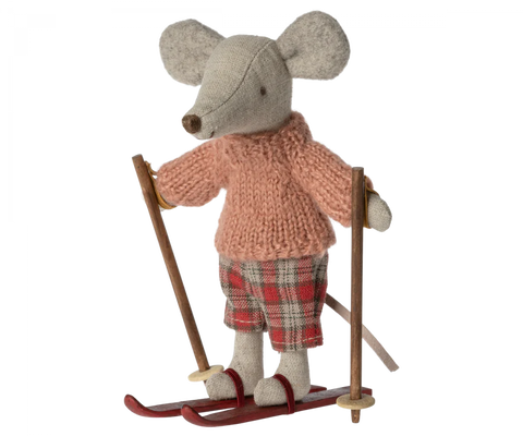 Winter Mouse with Ski Set, Big Sister - Where The Sidewalk Ends Toy Shop