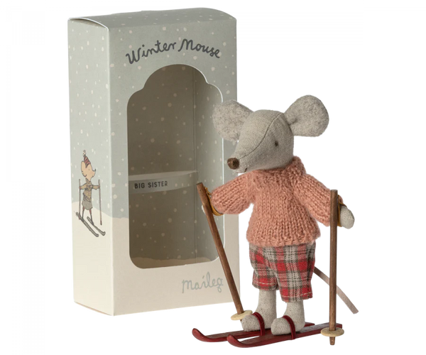 Winter Mouse with Ski Set, Big Sister - Where The Sidewalk Ends Toy Shop