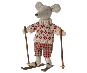Winter Mouse with Ski Set, Mum - Where The Sidewalk Ends Toy Shop
