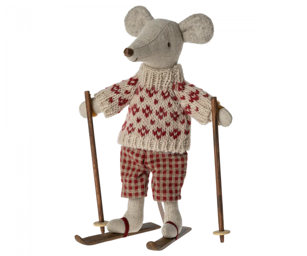 Winter Mouse with Ski Set, Mum - Where The Sidewalk Ends Toy Shop