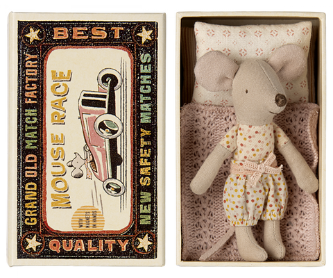 Little sister mouse in matchbox - Where The Sidewalk Ends Toy Shop