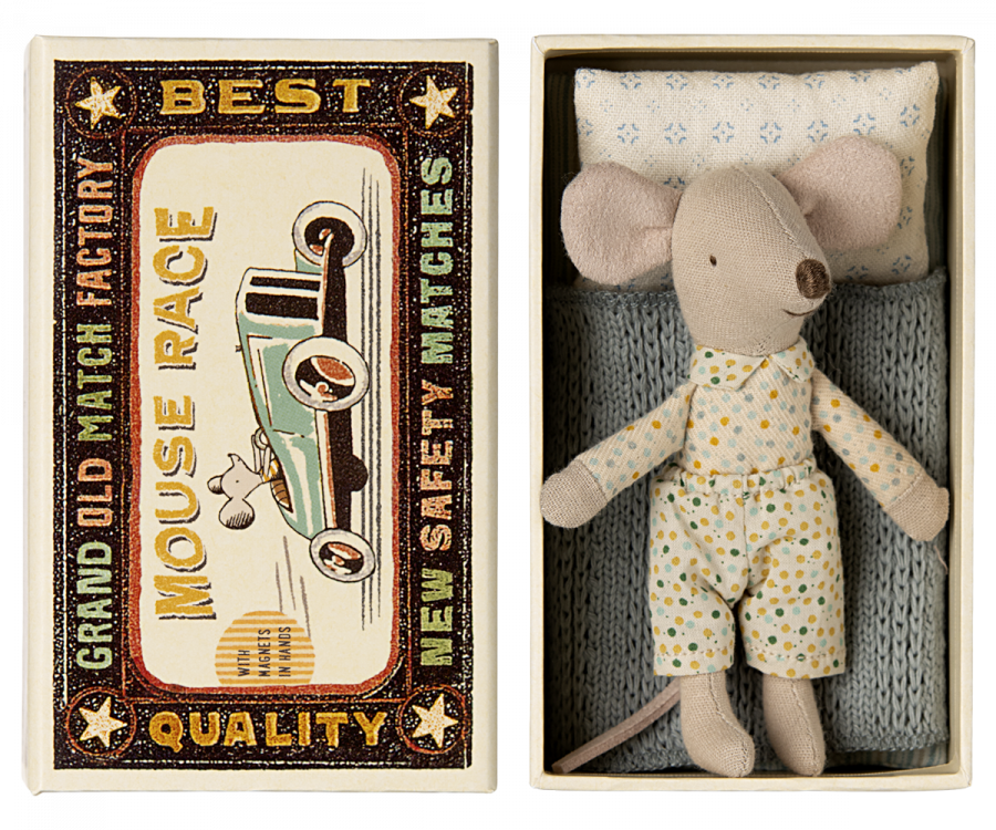 Little brother mouse in matchbox - Where The Sidewalk Ends Toy Shop