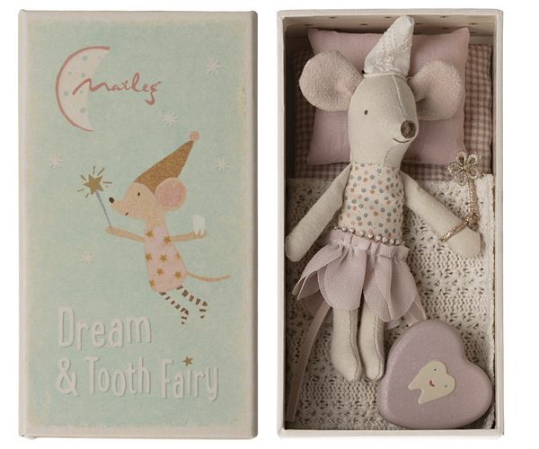 Tooth Fairy Mouse, LIttle Sister in Match Box New - Where The Sidewalk Ends Toy Shop