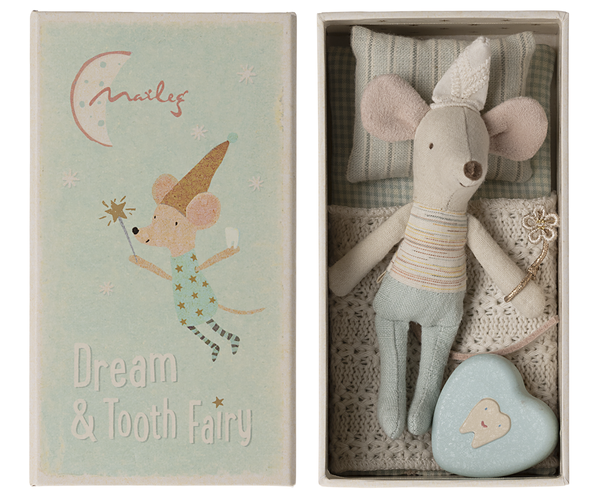 Tooth Fairy Mouse, LIttle Brother in Match Box - Where The Sidewalk Ends Toy Shop