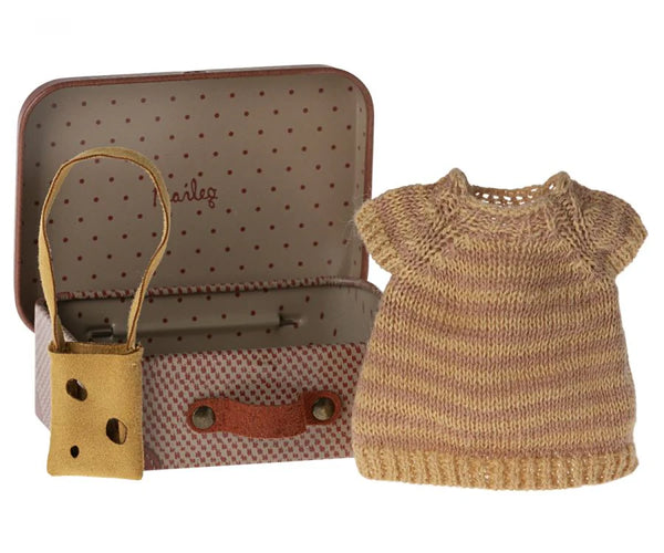 Knitted Dress & Bag in Suitcase, Mouse - Big Sister - Where The Sidewalk Ends Toy Shop