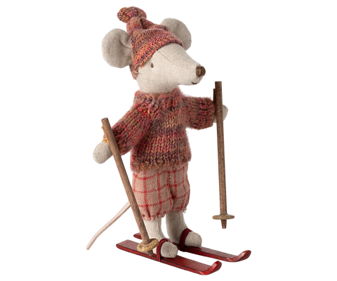 Winter mouse with ski set, Big sister - Rose