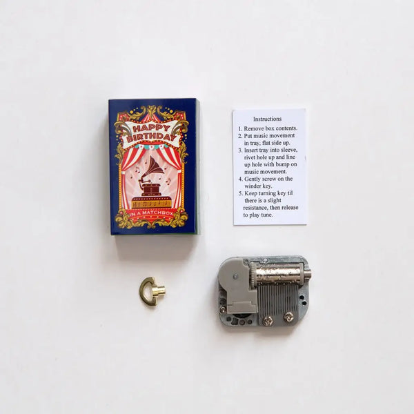 Happy Birthday Music Box in A Matchbox - Where The Sidewalk Ends Toy Shop