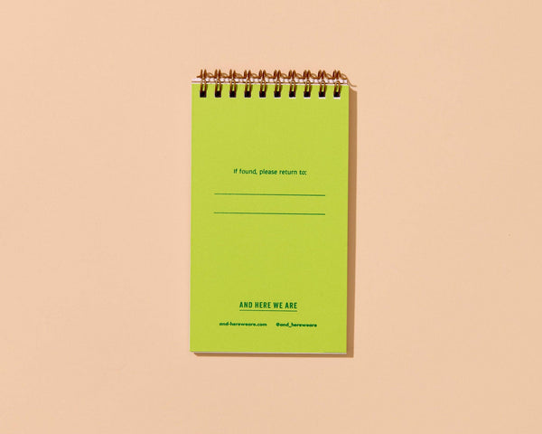 Letterpress Small Spiral Notebook—Blue/Green Stripe (Notes)